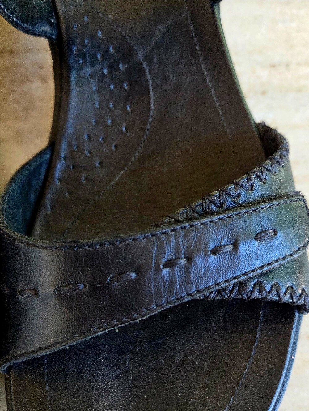 ECCO Casual Uno Black Leather Comfort Sandals Size 36 (US 5.5-6) - Picture 3 of 9